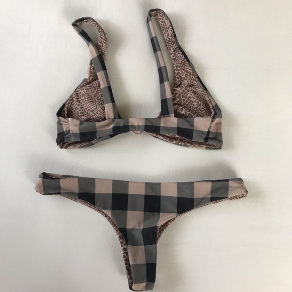 Acacia swimwear blue check set - Picture 2 of 3